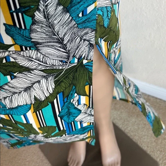 NWT Apt. 9 Striped Floral Maxi Dress - Green and Blue Size Small - Picture 5 of 15